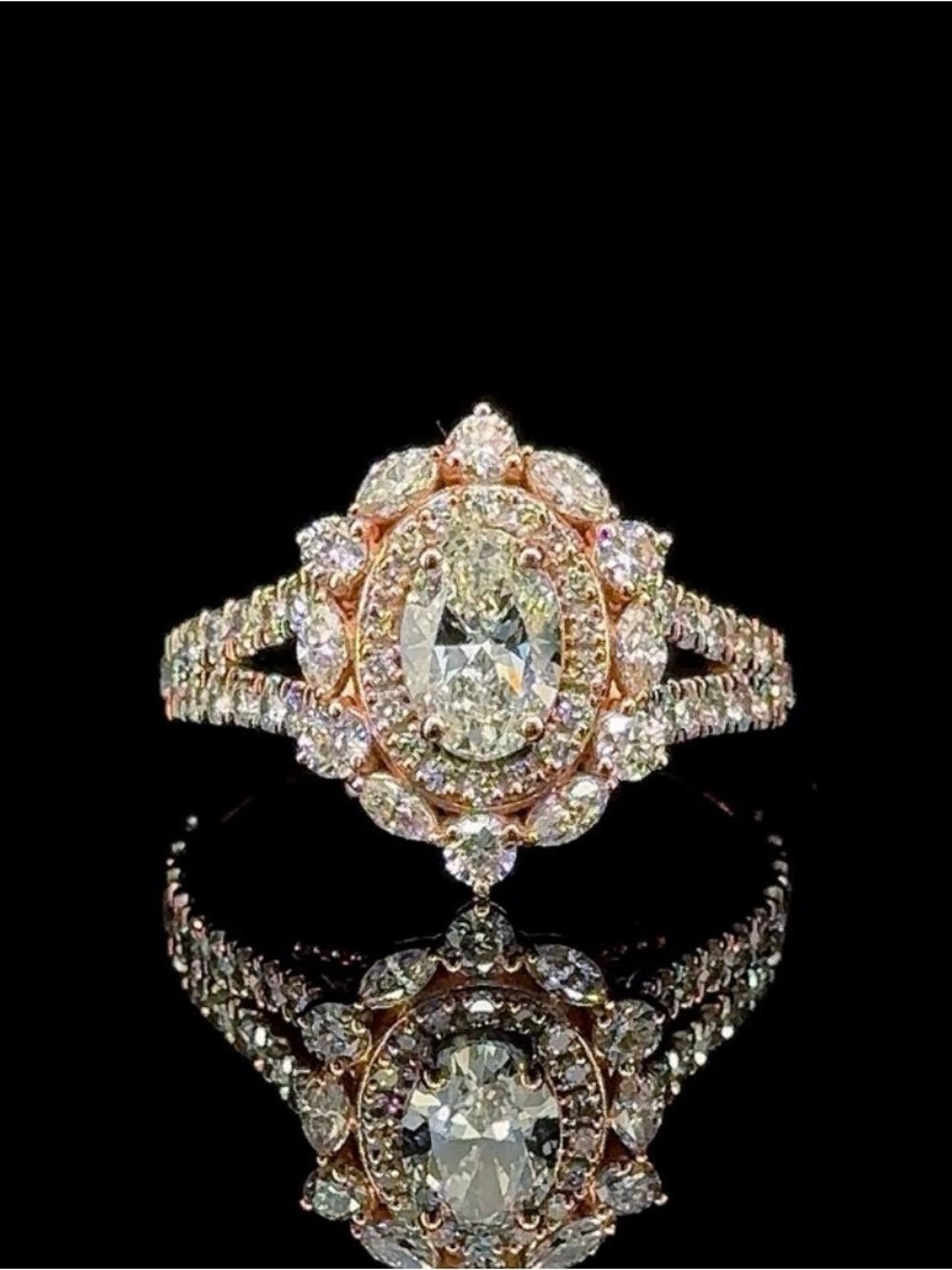 Neil Lane Inspired 14K Rose Gold Lab Diamond Ring 1-1/2 carats E VVS. Beautiful!